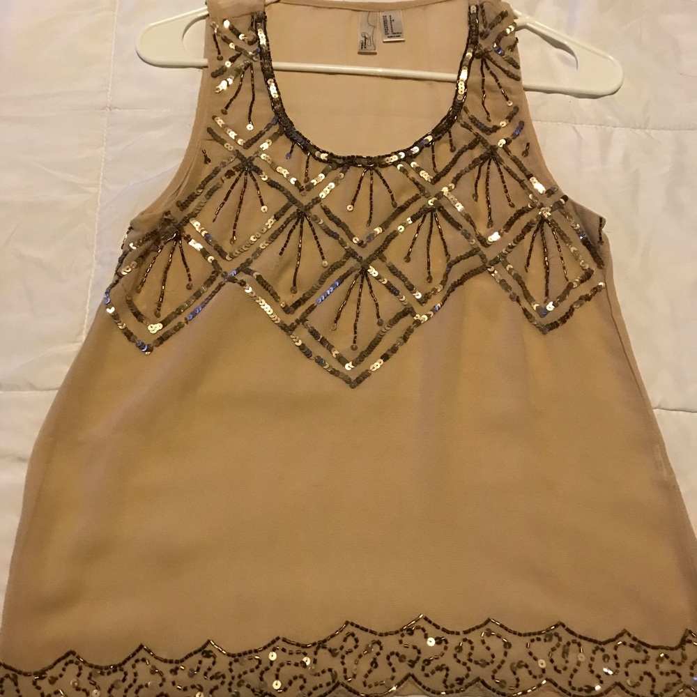 Sleeveless bejeweled top